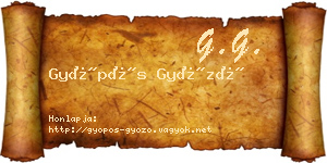 Gyöpös Győző névjegykártya